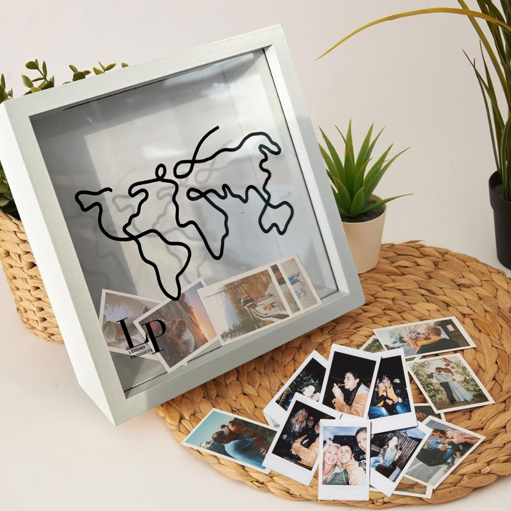 Travel Adventure Archive Shadow Box with Slot on Top
