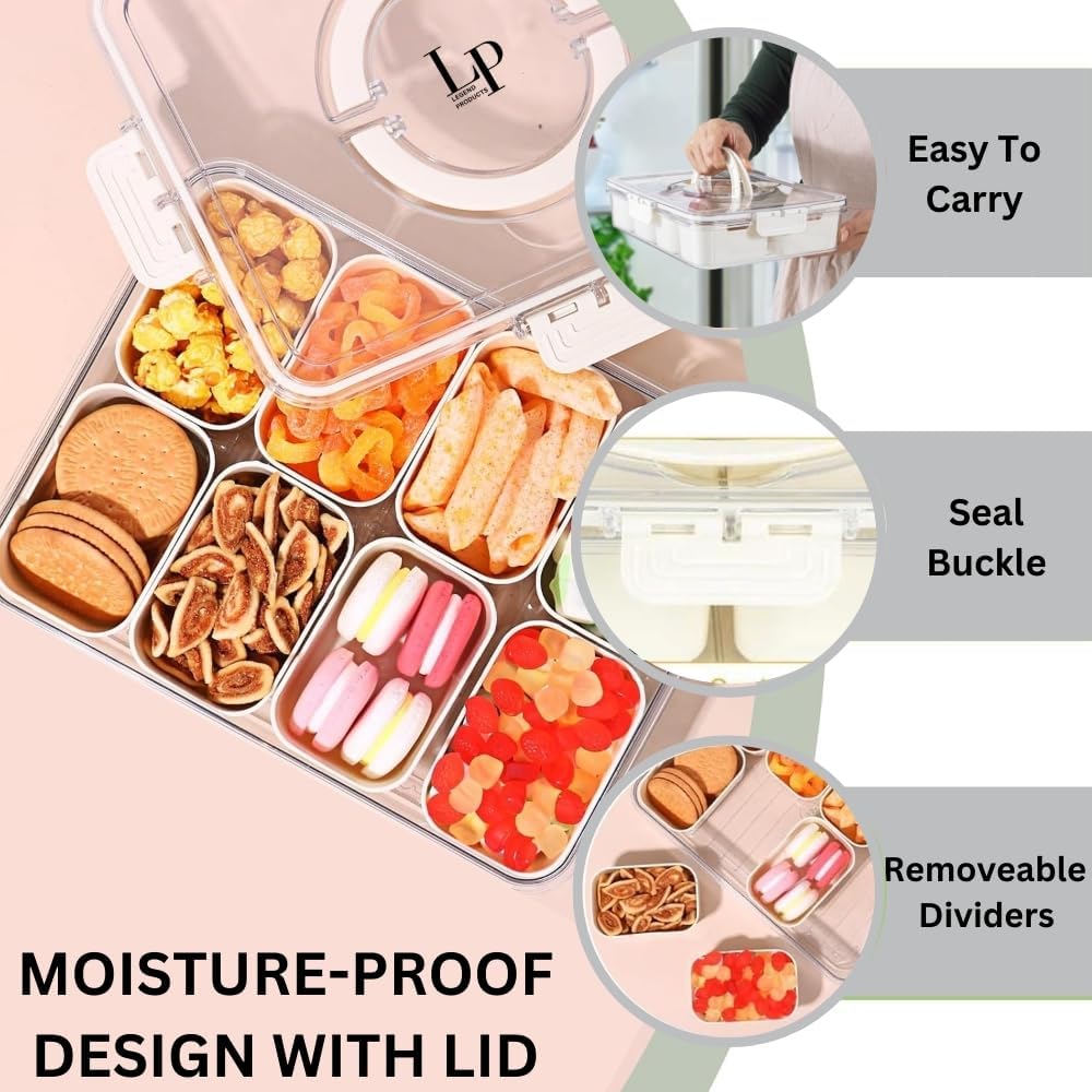 Divided Serving Tray with Lid and Handle