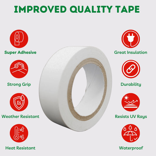 White Electrical Tape | Professional for Insulating Wires | Waterproof PVC Insulation Tape (Copy)