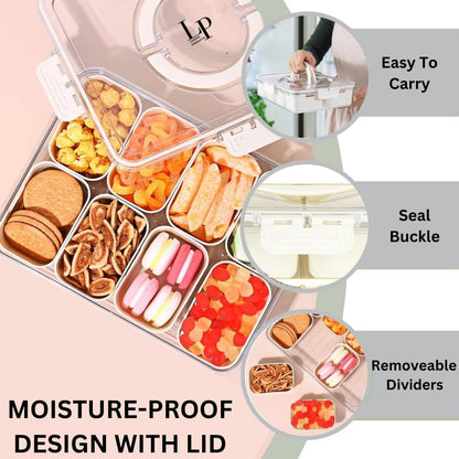 Divided Serving Tray with Lid and Handle